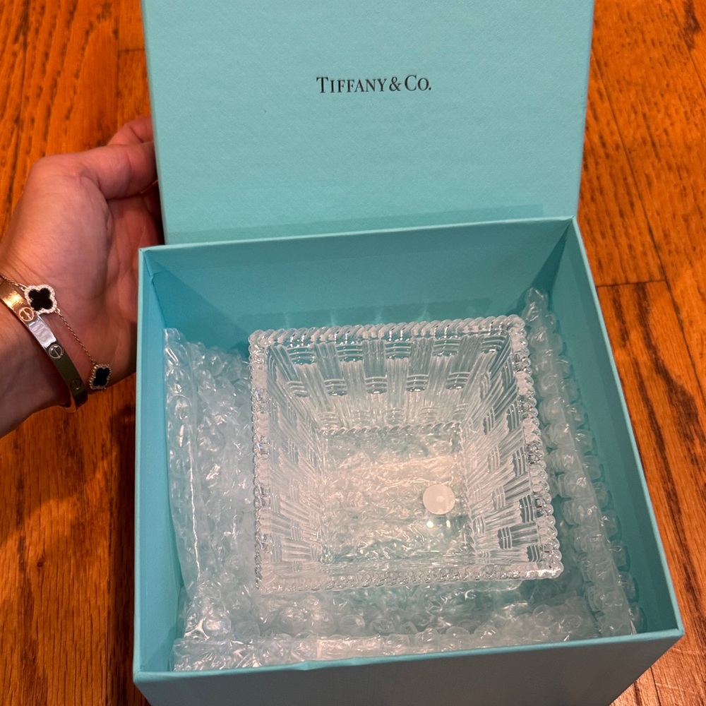 Tiffany & Co. Clear Crystal Square Dish